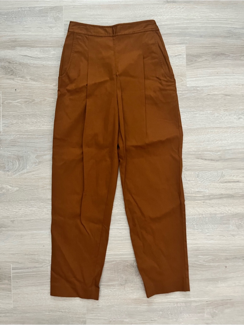 Rebecca Taylor Women's Rust Orange High Rise Cropped Pleated Pant - Size 2